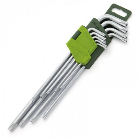 Набор ключей Г-образных TORX с отверстием удлиненных 9 пр. - фото